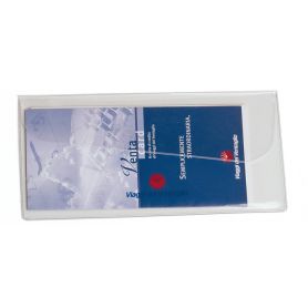 Port Coupon de voyage transparent avec rabat oblique, 24,5 x 12,7 cm, personnalisable avec votre logo