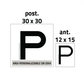 Adesivi "P" per Neopatentati ( anteriore + posteriore ), personalizzabili con il tuo logo. Mod.2