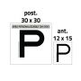 Adesivi "P" per Neopatentati ( anteriore + posteriore ), personalizzabili con il tuo logo. Mod.3