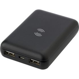 Powerbank in ABS, 5,000 mAh. Ric. Wireless USB + Micro USB. Customizable with your logo