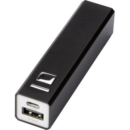 Powerbank Aluminium, 2,600 mAh with USB/Micro-USB. Customizable with your logo