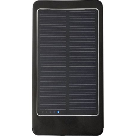 Caricabatterie solare in alluminio, con pannello solare, 3000mAh.  Personalizzabile con il tuo logo