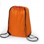 Backpack orange Bag 34 x 44 cm, with laces and reinforced corners black, 210D. Customizable with your logo