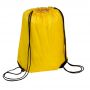 Jaune sac à dos Sac de 34 x 44 cm, avec des lacets et coins renforcés noir, 210D. Personnalisable avec votre logo