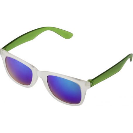 Occhiali da sole specchiati con aste colorate, protezione UV 400. Personalizzabili con il tuo logo!