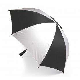 "White/Black" stadium umbrella is 92 x 66 cm. No tip. Customizable with your logo!