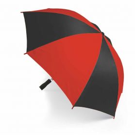"Red/Black" stadium umbrella is 92 x 66 cm. No tip. Customizable with your logo!