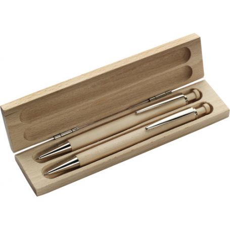 Wood parure, pen kit, mine holders and eco-friendly wooden case
