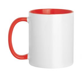 Ceramic cup 320 ml Subli Red Color. Customizable with your logo