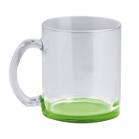Tasse en verre transparent 320 ml - fond coloré