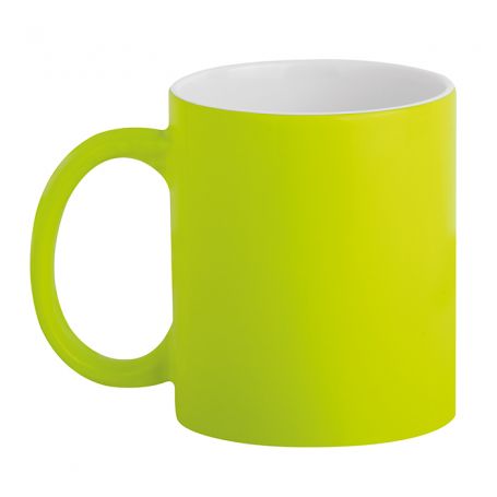 Ceramic cup 320 ml Subli Fuo Yellow. Customizable with your logo