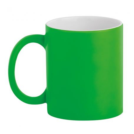Ceramic cup 320 ml Subli Fuo Verde. Customizable with your logo