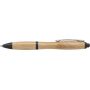 Bamboo ballpoint pen with colorful finishes and metal clips