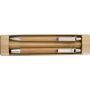 Eco-friendly bamboo writing set with foil door and ballpoint pen. Cardboard case