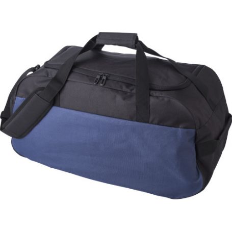 Sports/travel duffel bag, with base on the bottom and shoulder strap. 63 x 32 x 31 cm