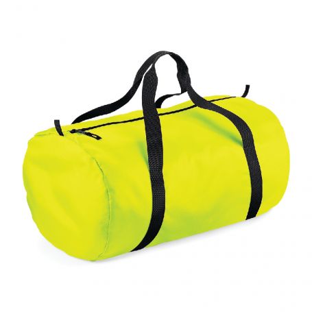Fluo tubular duffel bag with double handle, 210D polyester, light and waterproof. 50 x 30 x 26 cm
