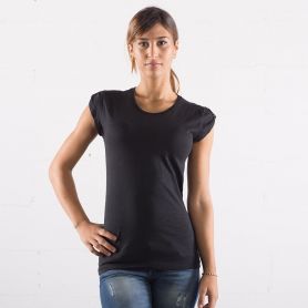 T-shirt Slub femme (flambé) 100% coton. Pas d’étiquette. Araignée noire