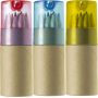 Set 12 matite colorate con coperchio e temperamatite. Ø 3,5 x 10,7 cm