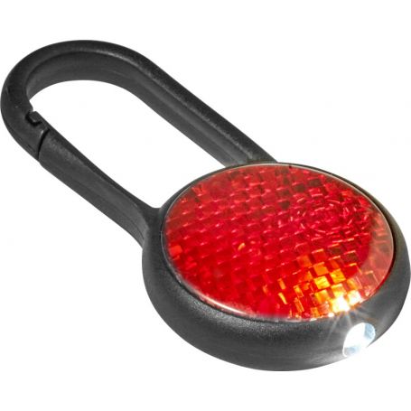 PP safety light with carabiner, batteries included. To shoot safely!