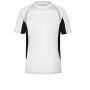 T-Shirt Sport White Men's Running-T, Unisex. Traspirante, bordini rigrangenti. James & Nicholson