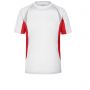 T-Shirt Sport White Men's Running-T, Unisex. Traspirante, bordini rigrangenti. James & Nicholson