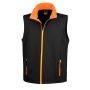 Vest - black/orange sleeveless in 2-layer softshell, micropile. Unisex, Result