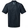 Jacket/Jacket chef Black Denim Chef's Zip-Close Short Sleeve Jacket. Long sleeve. Unisex. Premier