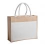 Shopping bag / sea in jute and cotton. 45 x 35 x 11 cm, short handles. With pocket