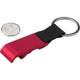 Metal keychain, bottle opener function, contains token for the fairing
