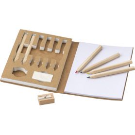 Kit per colorare in cartone, Eco-Basic. Gadget da disegno con accessori