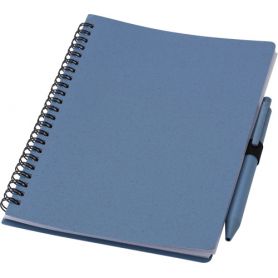 Carnet de notes A5 en fibre de blé avec stylo. 70 feuilles et stylos refil bleu