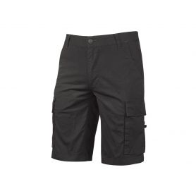Pantalone Bermuda Cargo in tela di cotone elasticizzato. Modello Summer. U-Power. BLACK CARBON