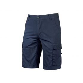 Bermuda Cargo trousers in stretch cotton canvas. Summer model. U-Power. WESTLAKE BLUE