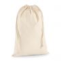 Cotton bag with double drawstring closure. 14 x 20.5 cm - Natural