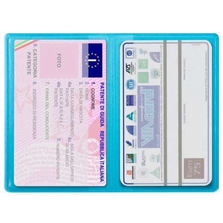 Porta Card, porta patente 2 tasche in TAM 6,2 x 9,5 cm. Mod. Bridge