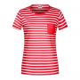 T-Shirt Ladies' Striped fantasia righe e taschino. James & Nicholson