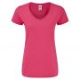 T-Shirt Iconic Ladies 150 V-Neck T. Woman Short Sleeve. Fruit of The Loom