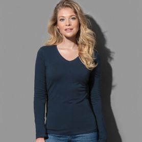 T-Shirt Claire V-Neck Long Sleeve Women's Long Sleeve Stedman