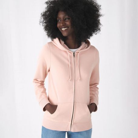 Zip Sweatshirt and Organic Zipped Hood Woman. B&C