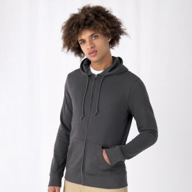 Zip Sweatshirt and Hood Organic Zipped Hood Unisex. B&C