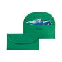 Green Travel Voucher Holder 2 Nylon pockets, customizable with your logo