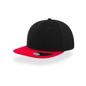 Two-tone cap with 6 panels with embroidered eyelets, flat visor. Atlantis