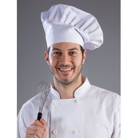 Chef's hat stretched on the back. Washable at 40°C.  Made in Italy. Color Italian