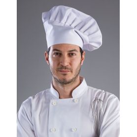 Cappello da Chef elasticizzato sul retro. Lavabile a 40°C. Made in Italy. Colore Italiano