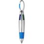 ABS ballpoint pen 4 colors, carabiner, refill red, green, blue and black