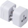 Travel adapter with case, usable worldwide, made of ABS