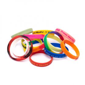 Silicone, Unisex or Child bracelet customized in 1 color