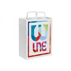 PROMO STOCK! 600 Shopper 22 x 29 x 10 cm in paper, personalized with your color logo