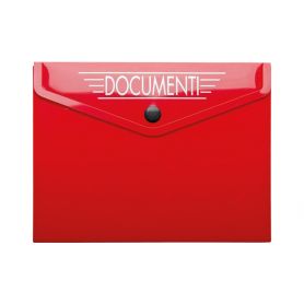 Porta Documenti in PVC Lucido con chiusura a bottone.
