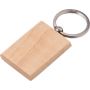 rectangular Keyring made of wood and metal, personalized with your logo